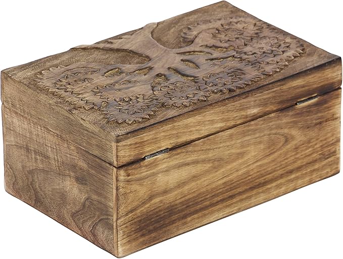 Deco 79 Mango Wood Floral Handmade Decorative Box Decorative Keepsake Boxes - Image 12