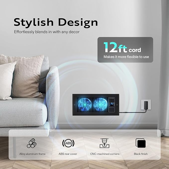 VIVOHOME Quiet Register Booster Fan - Image 7