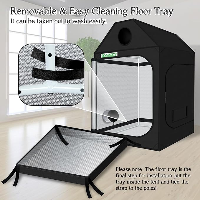 zazzy Grow Tent 60"x60"x72" Roof Cube Plant Grow Tents - Image 6