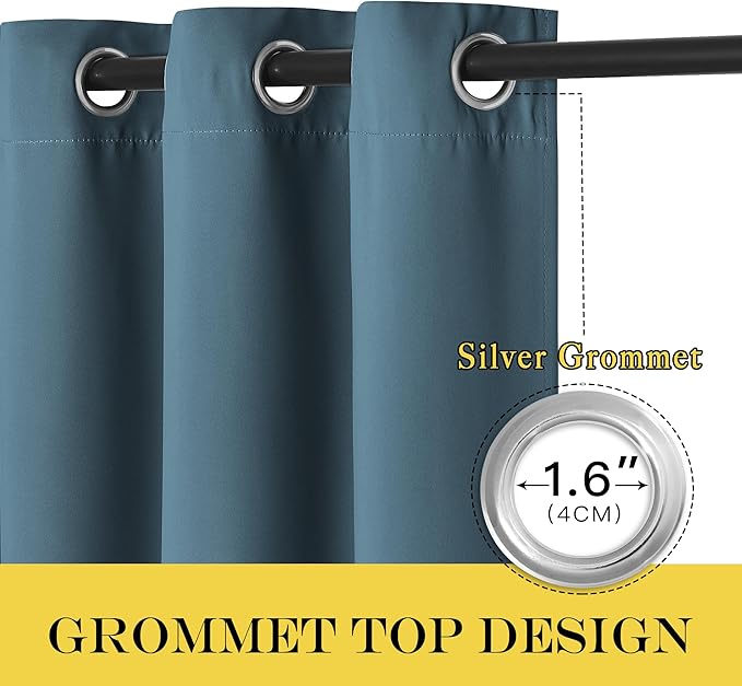 NICETOWN Smoky Blue Blackout Curtains - Image 5