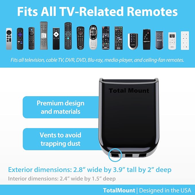 TotalMount Universal Remote Control Holders – Attach to Wall or Back of TV – - Image 5