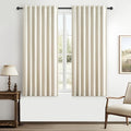 Warm Cream Room Darkening Curtains 72 Inches Long 2 Panels Burg, Linen Heavy by QJMYDECO
