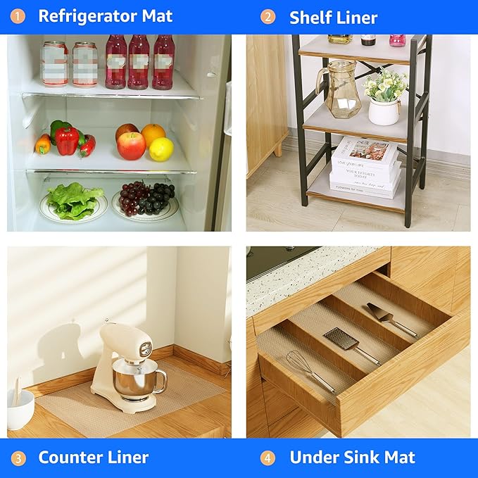 Clear Shelf Liners for Kitchen Cabinets: 19.8" Wide Large Waterproof Under Sink - Image 8