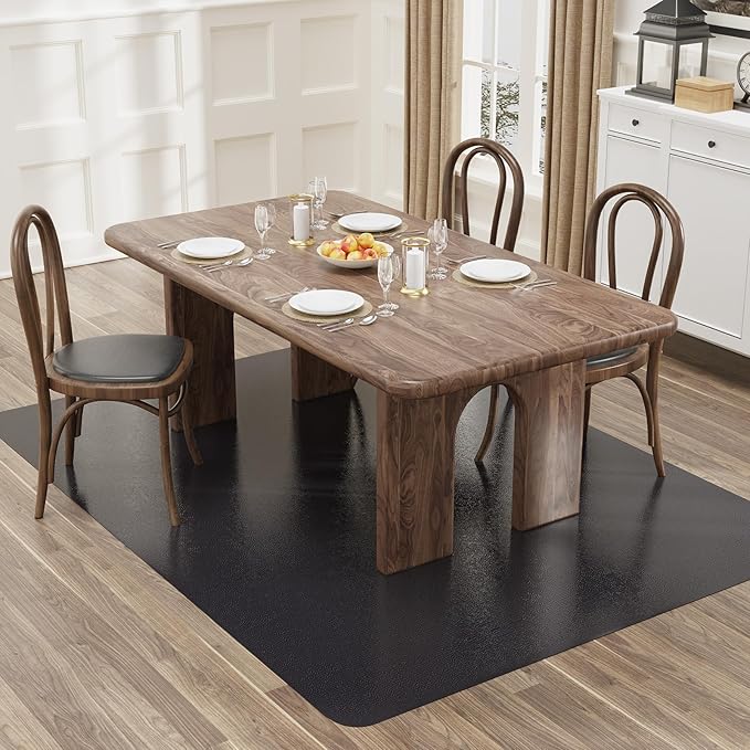 5'×7' Black Floor Mat for Under Dining Room Table, No Scratch Durable Plastic by Unknown