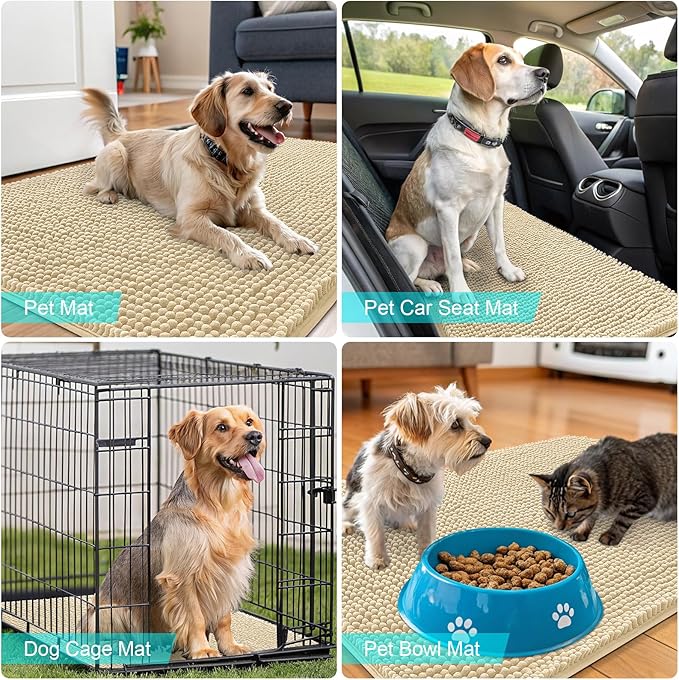 OLANLY Dog Door Mat for Muddy Paws 47x17, Absorbs Moisture and Dirt, Absorbent - Image 7