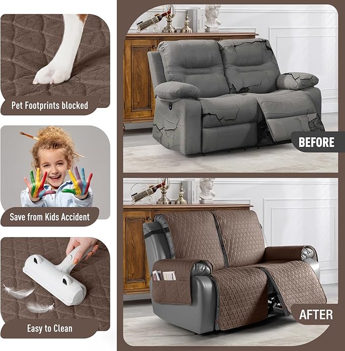 TAOCOCO 100% Waterproof Recliner Cover, Non-Slip Washable Reclining Couch Cover - Image 2