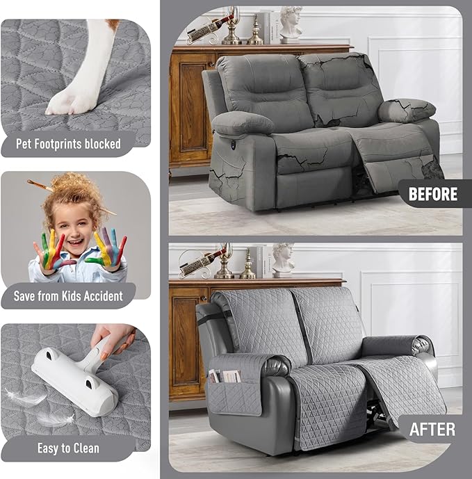 TAOCOCO 100% Waterproof Recliner Cover, Non-Slip Washable Reclining Couch Cover - Image 2