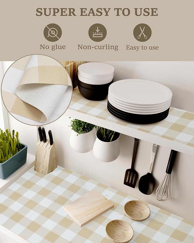 Shelf Liner for Kitchen Cabinets Non-Adhesive Drawer Liners Non-Slip Strong - Image 3