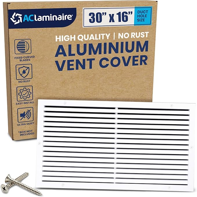30x16 Inch Air Return Vent Cover Decorative – Premium Aluminum AC Vent Cover by LAMINAIRE