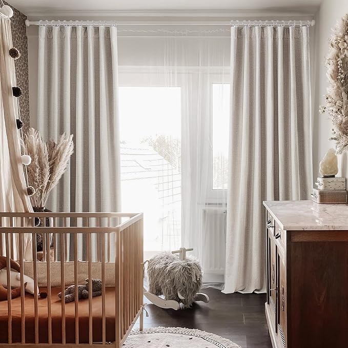 94 Inch Long Blackout Curtains 2 Panel Set, Pleated Boho Farmhouse Curtain - Image 6