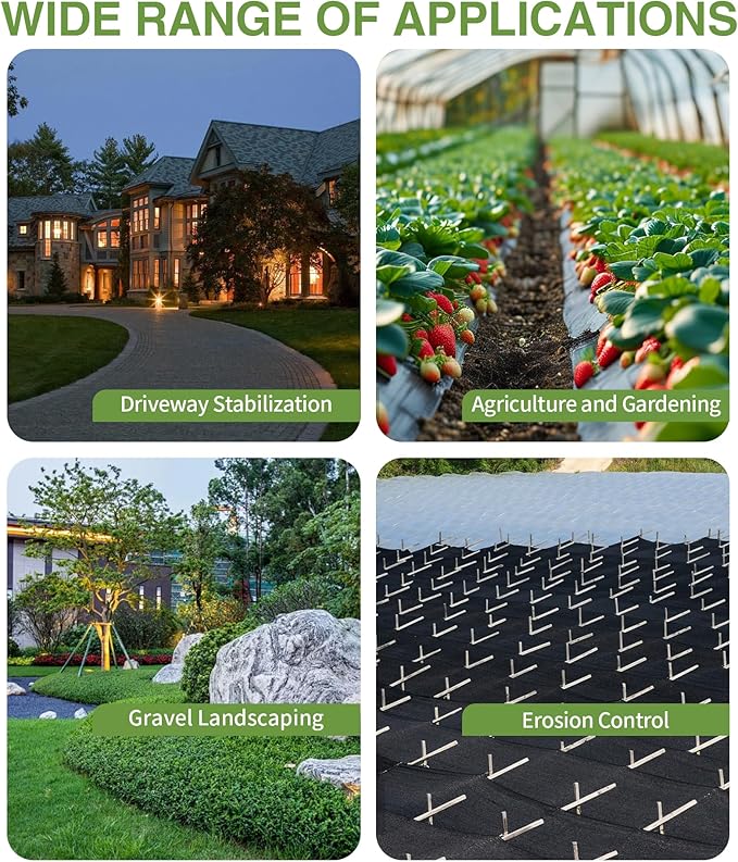6.5ftx300ft Weed Barrier Landscape Fabric Heavy Duty, Premium 3OZ Garden - Image 7
