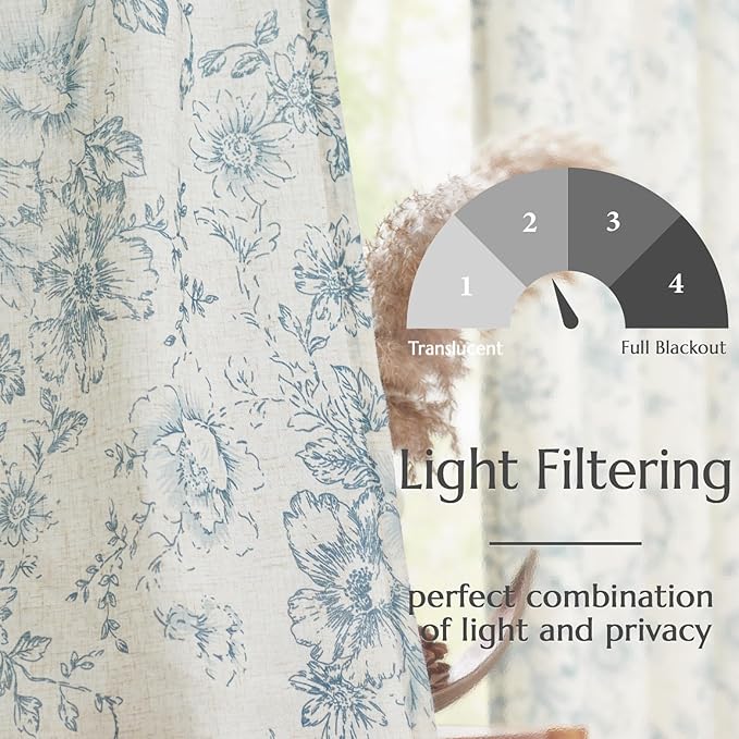 jinchan Linen Floral Curtains 84 Inch Length - Image 7