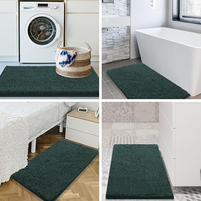 Smiry Luxury Chenille Bathroom Rugs 40x32, Extra Soft and Absorbent Shaggy Bath - Image 8