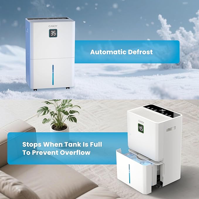 Candy 98 Pints Dehumidifier for Spaces up to 5000 Sq. Ft, Dehumidifier for Home - Image 8