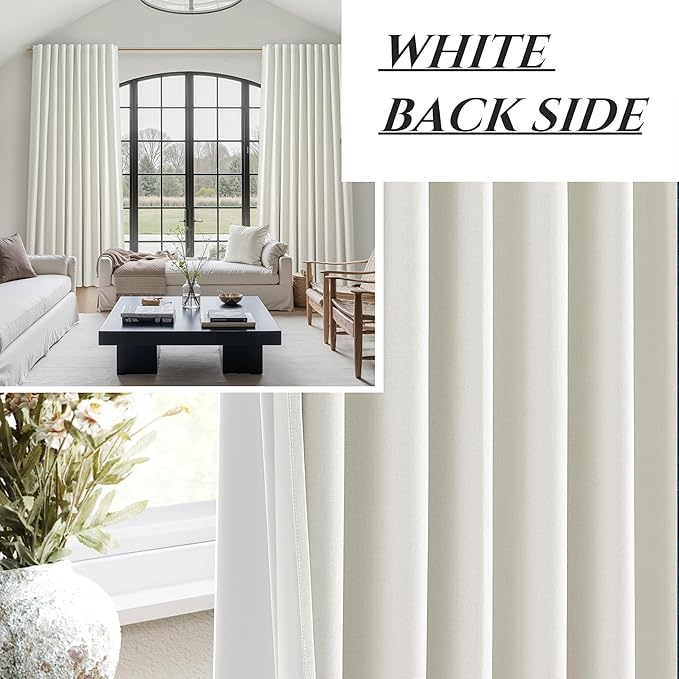 Cute Blackout Curtains 60 Inches Extra Wide Linen 90 Inch Length - Image 5