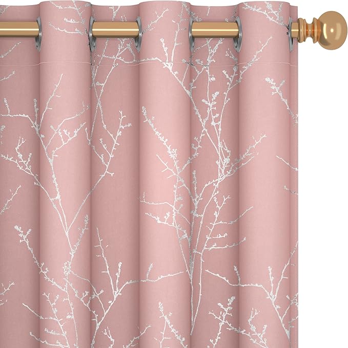 Deconovo Pink Curtains, Thermal Insulated Soundproof Privacy Curtain, 52 x 63 by Deconovo