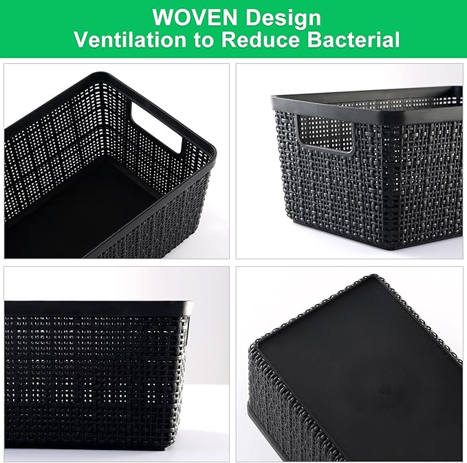 6 Pack Plastic Storage Baskets - Image 2