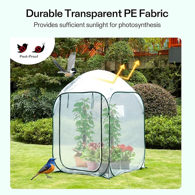 VIVOSUN 39x39x63-Inch Portable Walk-in Greenhouse, - Image 3