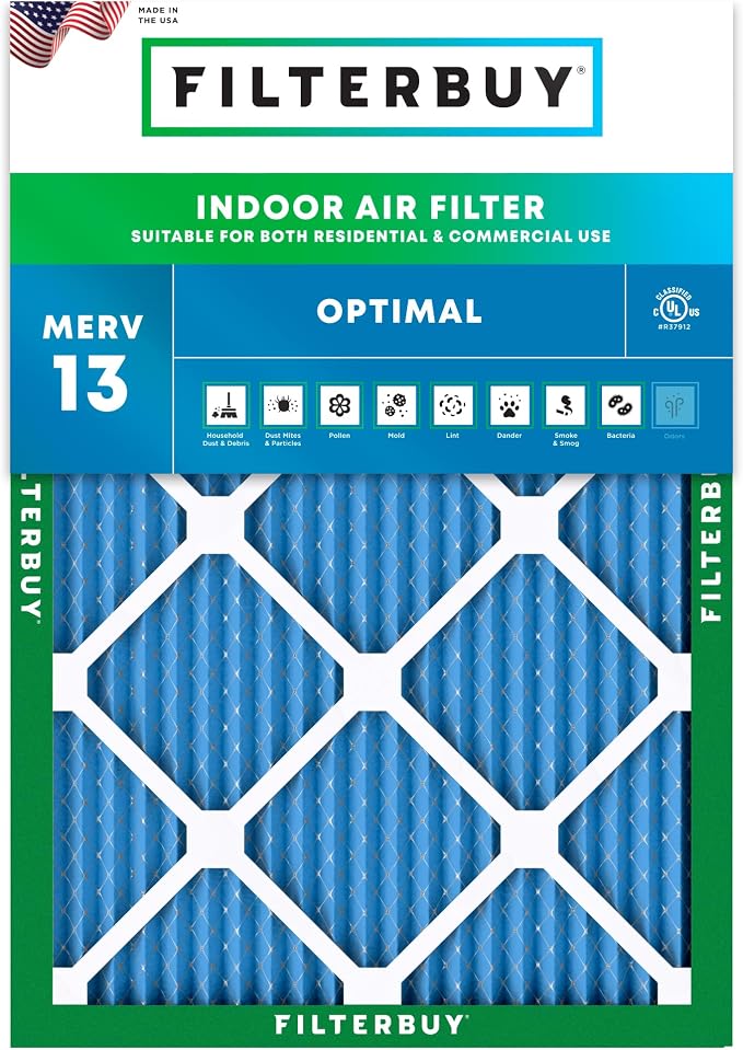Filterbuy 18x21x1 Air Filter MERV 13 Optimal Smoke & Allergy Defense, by Filterbuy