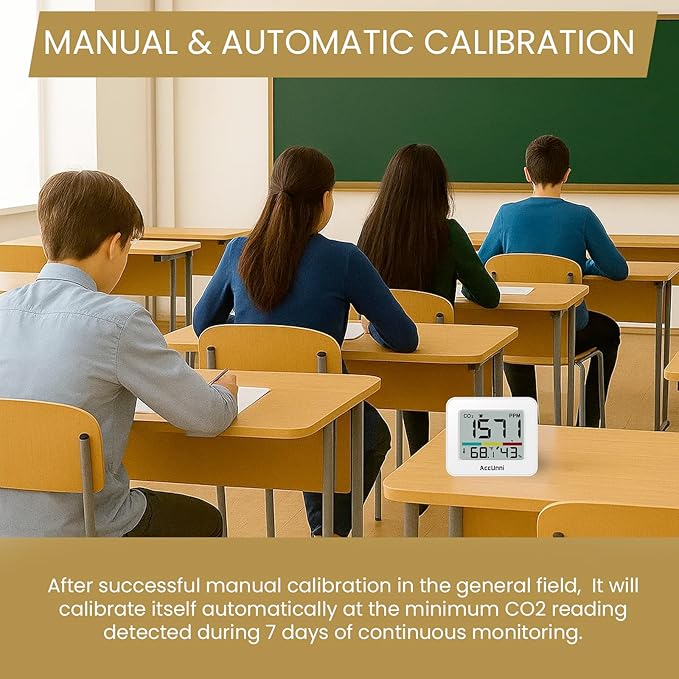 CO2 Monitor Air Quality Monitor Indoor Battery Powered, Carbon Dioxide Detector - Image 7