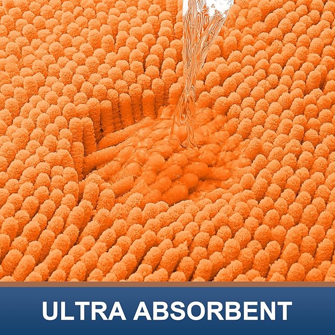 Smiry Luxury Chenille Bathroom Rugs 24x16, Extra Soft and Absorbent Shaggy Bath - Image 4