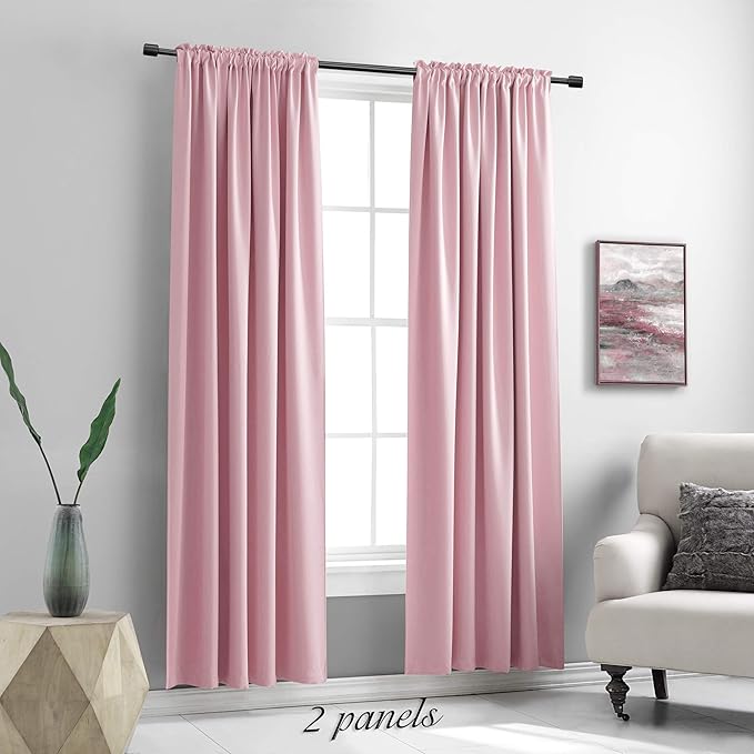 DONREN Pink Blackout Drapes for Girls Room - Image 2