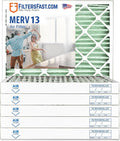 Filters Fast 14x25x2 Pleated Air Filter Merv 13, 2 Inch AC Furnace Air Filters by FiltersFast