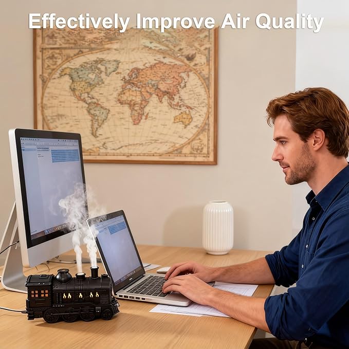 Valentine's Day Train Humidifier 300ml, Dual Mist Outlets Cool Mist Diffuser - Image 6