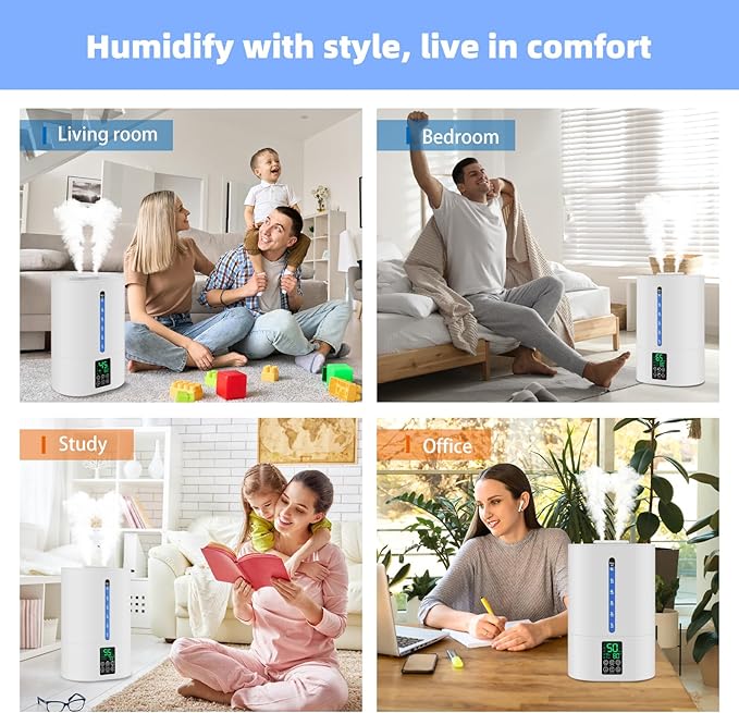 6L Humidifiers for Bedroom Large Room Home, Cool and Warm Humidifier for Baby - Image 7