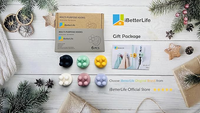 iBetterLife Razor Holder for Shower Hooks – 6Pcs Self Adhesive Wall Mounted - Image 2