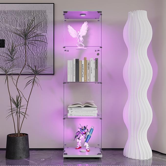 Yoluckea 4-Tier Glass Display Cabinet - Image 8