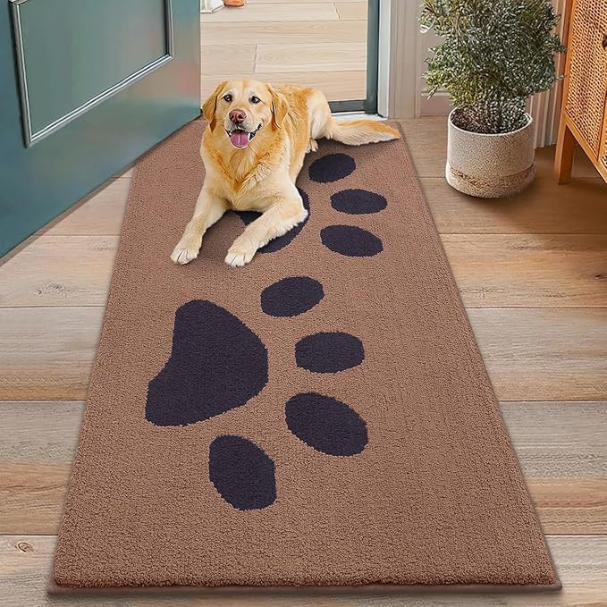 Smiry Dog Door Mat for Muddy Paws, Absorbs Moisture and Dirt, Low-Profile by Smiry