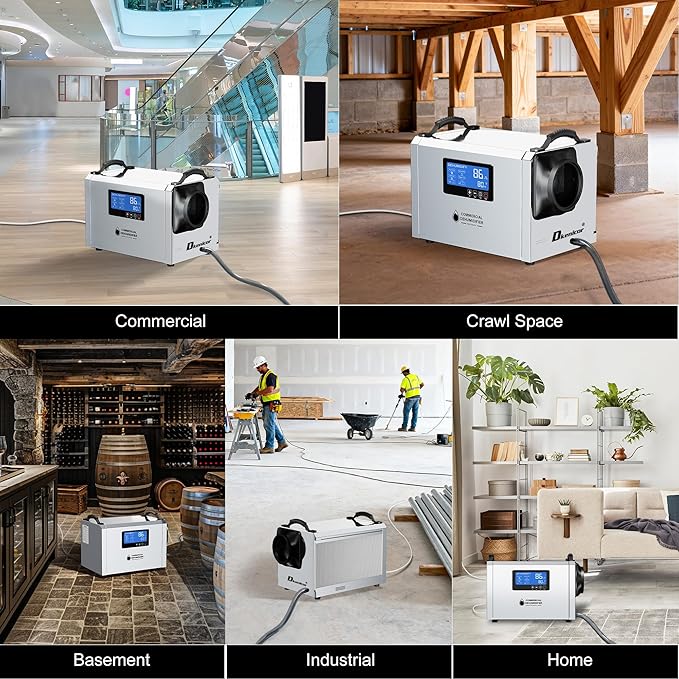 145 Pints Commercial Dehumidifier, Industrial Water Damage Unit up to 6 - Image 8