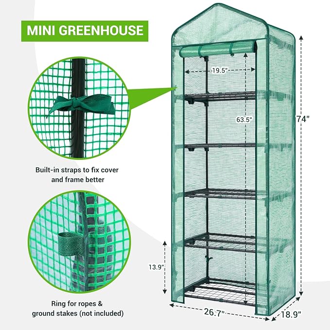 Mini Greenhouse for Indoor Outdoor: Ohuhu Small Plastic Plant Green House - Image 4