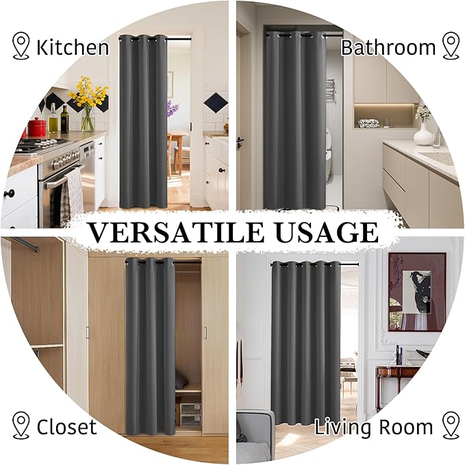 RYB HOME 100% Blackout Door Curtain - Image 5