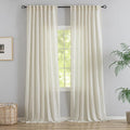 DONREN Natural Back Tab Curtains 102 Inches Long 2 Panels by DONREN
