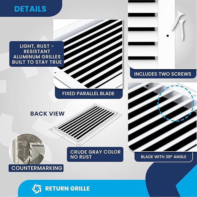 20x10 Inch Air Return Vent Cover Decorative – Premium Aluminum AC Vent Cover - Image 9