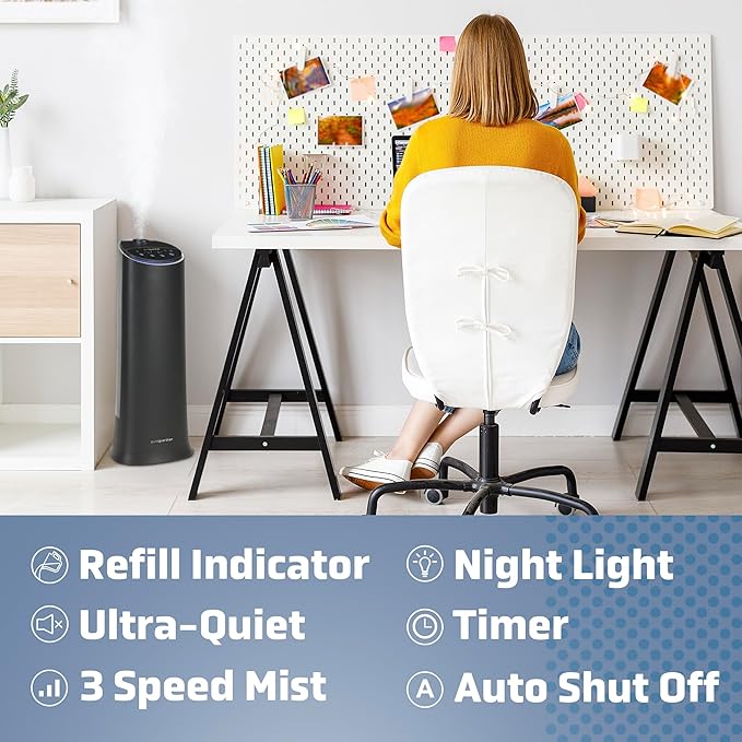 Pure Guardian Ultrasonic Cool Mist Humidifier, 100 Hour Run Time, 1.5 Gallon - Image 3