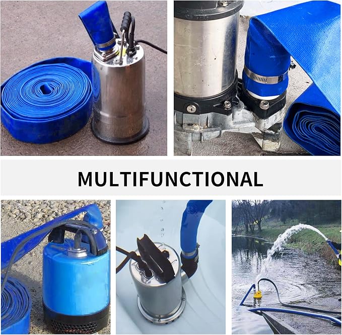 2" x 25 FT Pool Backwash Hose Blue Heavy Duty Reinforced PVC Lay Flat Water - Image 8
