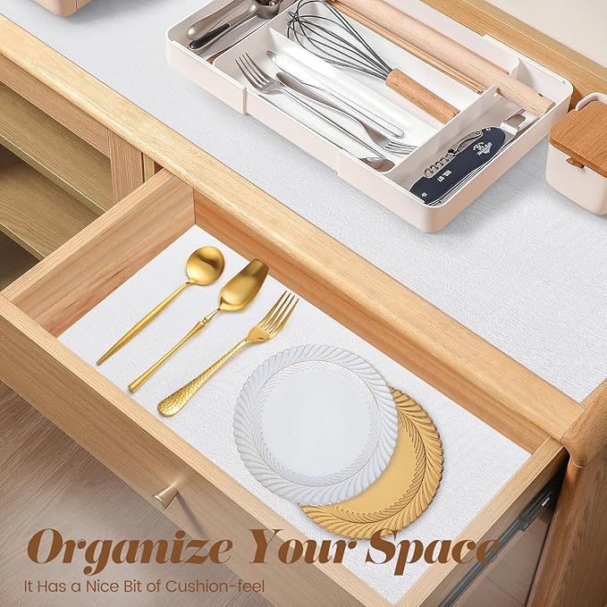 Drawer Shelf Liner for Kitchen Cabinets Non Adhesive, Slip Resistant Shelf - Image 6