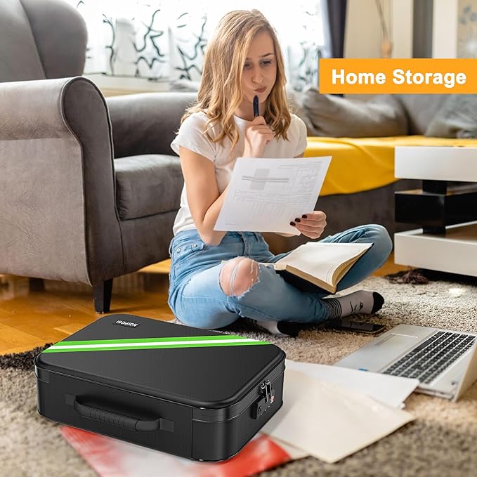 Noiposi 5200℉ Fireproof Document Box, 16.1x 11.4x4.3 Inch Waterproof and - Image 8