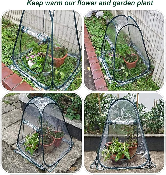 porayhut Pop Up Greenhouse Cover, Flower House Mini Gardening Plant Flower - Image 5