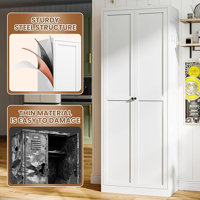 72" Tall Metal Pantry Cabinet - Image 6