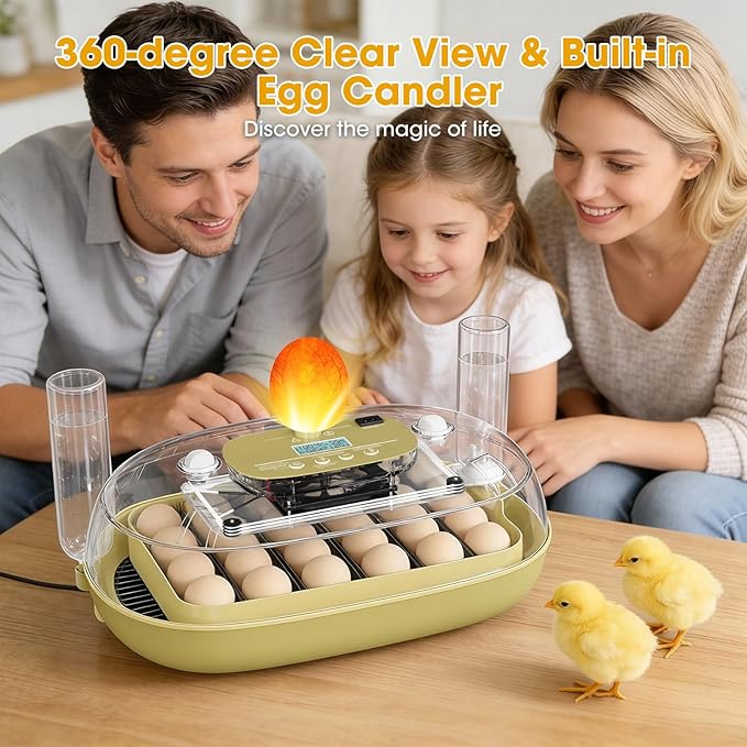 24 Egg Incubator for Hatching Eggs, Automatic Egg Turning, Temperature & - Image 6