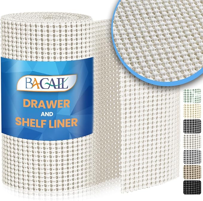 BAGAIL Drawer and Shelf Liner, 17.5 in X 20 Ft Non-Adhesive Shelf Liners by BAGAILBASICS