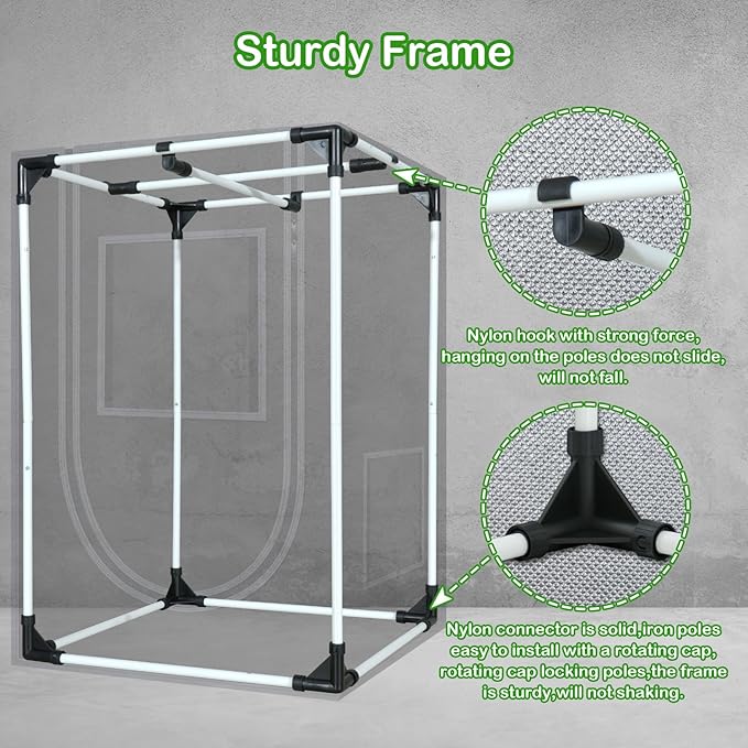 2x2 Grow Tent 24"x24"x36" Grow Tents 600D Mylar Hydroponic Indoor Plants - Image 7