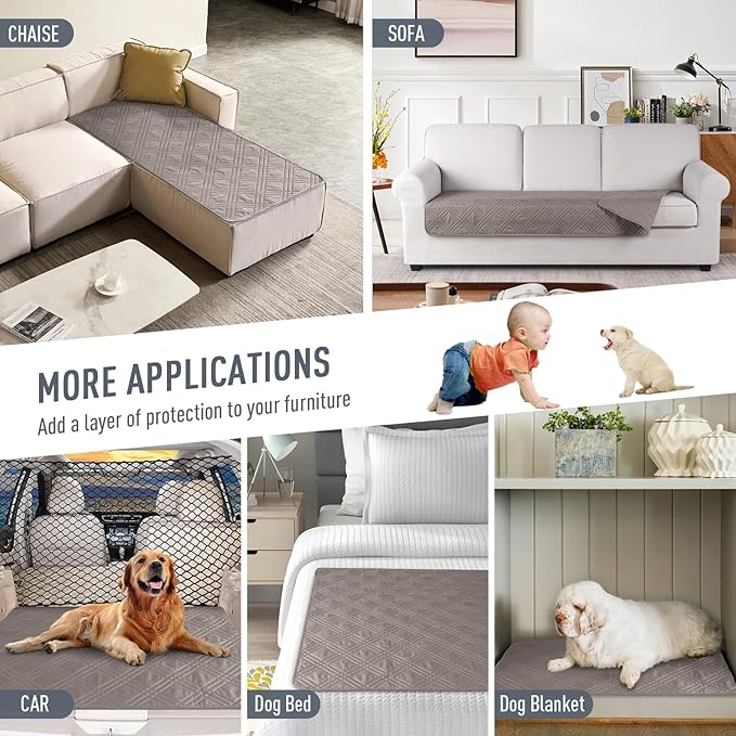 TAOCOCO 100% Waterproof Couch Cushion Cover Reversible Sofa Seat Cover - Image 5