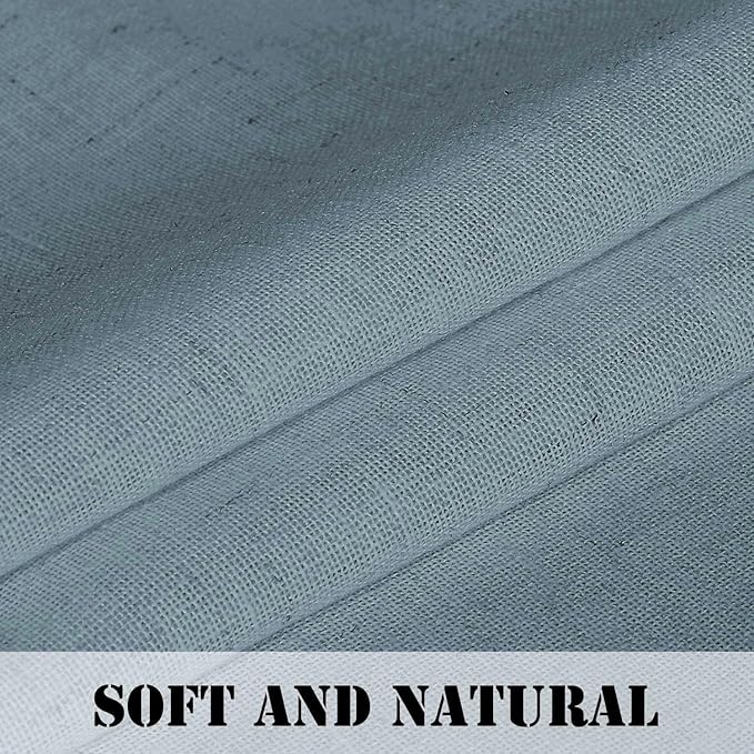 Linen Curtains Elegant Natural Linen Blended Curtains Energy Efficient Light - Image 4