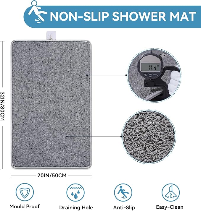 Non Slip Shower Mat Bathtub Mat 20x32 Inch, Quick Dry Bath Mat - Image 3