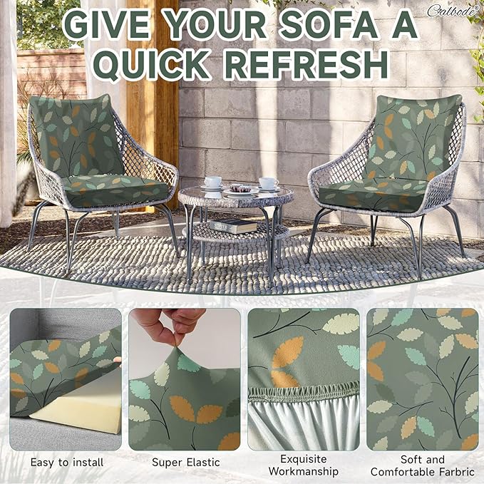 8Pcs Stretch Patio Cushion Cover - Image 3